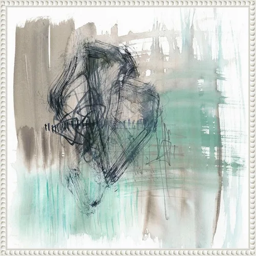 Vista 18 de Amanti Art Framed Canvas Wall Art 16x16 Scribble Scrabble II by Jennifer Goldberger, Framed Wall Art Canvas, Abstract Artwork, Traditional Decor