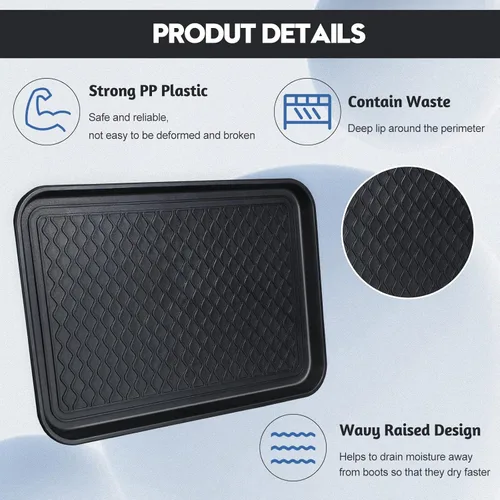 Vista 3 de 6 bandejas multiusos para botas, impermeable, para interiores y exteriores, tapete de alimentación de mascotas para perros y gatos, protección