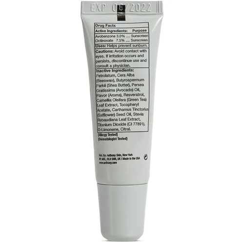 Vista 5 de Anthony Bálsamo labial SPF 25 con protector solar para labios – Contiene extracto de té verde, manteca de karité y vitamina E – Tratamiento