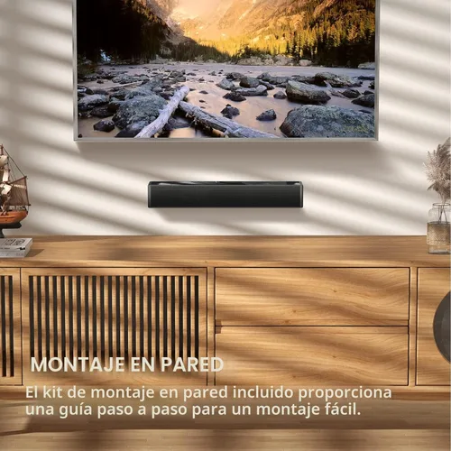 Vista 6 de LARKSOUND Barra de sonido pequeña para TV, PC, juegos, sistema de sonido envolvente, mini barra de sonido de altavoz de TV con conexiones
