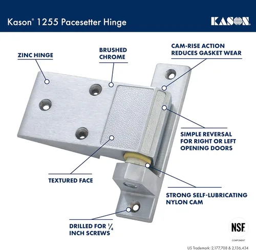Vista 3 de Kason Bisagra Pacesetter 1255, cara lisa, 11255V00004C