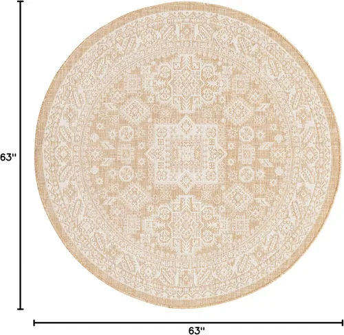 Vista 211 de Unique Loom Outdoor Aztec Collection Alfombra de área, Chalca (7 pies 10 pulgadas, cuadrada, azul/marfil)