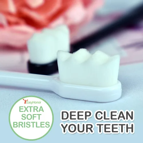 Vista 5 de EasyHonor Cepillo de dientes extra suave para encías sensibles, cepillo de dientes manual de micropiel con 20000 cerdas de hilo suave para mujeres