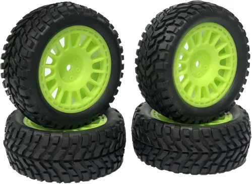 Vista 11 de 4 neumáticos de goma de 2.953 in con insertos de espuma y llantas de plástico de 0.472 in hexagonales para 1/10 en carretera RC Drift Touring Car