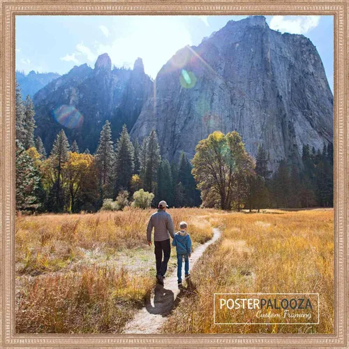 Vista 3 de Poster Palooza 3x3 Inch Traditional Antique Silver Complete Wood Square Picture Frame with UV Acrylic Plexiglass, Foam Board Backing & Hardware