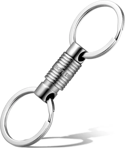 FEGVE Llavero de titanio para hombres y mujeres, llavero de liberación rápida desmontable y extraíble
