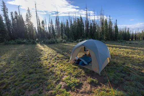 Vista 6 de Big Agnes Echo Park - Saco de dormir extra espacioso de lujo, 0°/25°/35° - Sistema de sujeción Padlok para acoplamiento de colchón de dormir