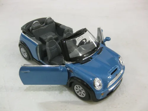Vista 2 de KiNSMART - Mini Cooper S 5" Coche de juguete modelo de metal fundido a presión a escala 1:28 (convertible azul)