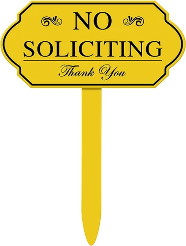 Vista 9 de Amyhill Letrero de No Soliciting con estaca para patio, 7 x 3.5 pulgadas, diseño de conducción privada de No Trespassing, resistente a