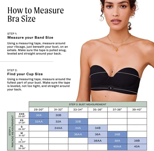 Vista 3 de Pepper MVP Multiway - Brasier sin tirantes para mujer, con varillas, correas convertibles multidireccionales, brasier sin tirantes para mujeres