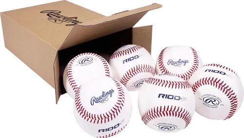 Vista 5 de Rawlings R100-P Practice Baseballs Collegiate High School Youth Flat/Raised Seam Options