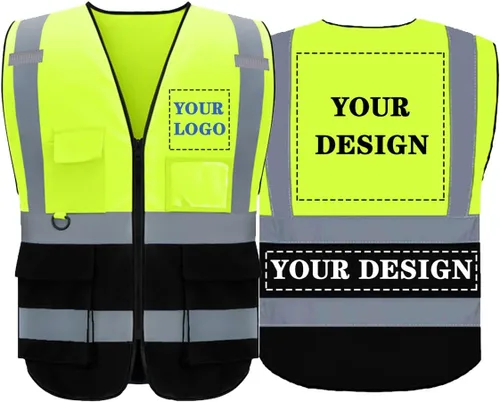 Vista 20 de BeautyWill Chaleco de seguridad personalizado con logotipo Clase 2 Chaleco reflectante de alta visibilidad Chaleco de trabajo protector