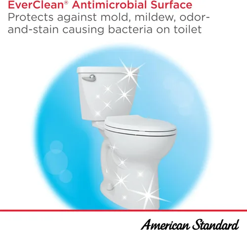 Vista 6 de American Standard 211BA104.020 Champion PRO Inodoro de dos piezas, Frente redondo, Altura de la silla, Blanco, 1.28 gpf