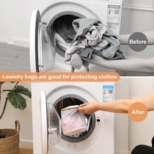 Vista 7 de Citylife - 3 bolsas de lavandería duraderas de malla de panal de abeja, bolsa de lavandería de malla reutilizable para lavar ropa delicada