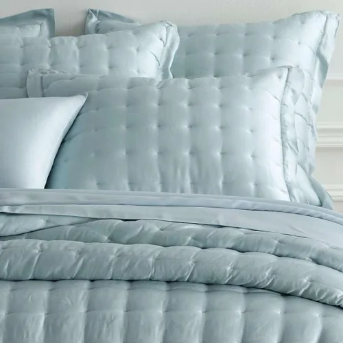 Vista 10 de Pine Cone Hill Silken - Manta gris sólido, tamaño King, patrón sólido gris