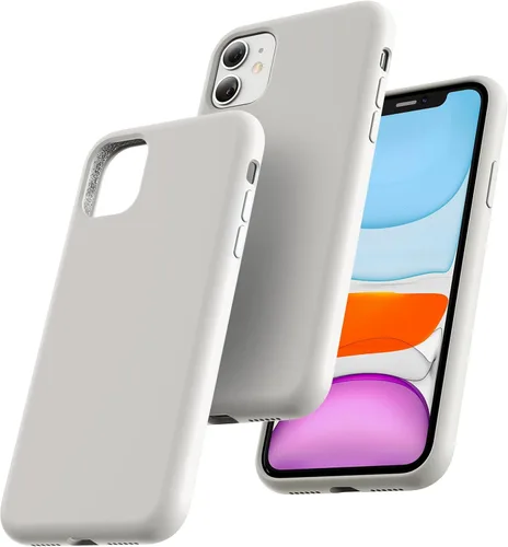 Vista 26 de TOCOL Funda delgada de silicona para iPhone 11 de 6.1 pulgadas, ajuste preciso, antideslizante, protección contra caídas, color negro