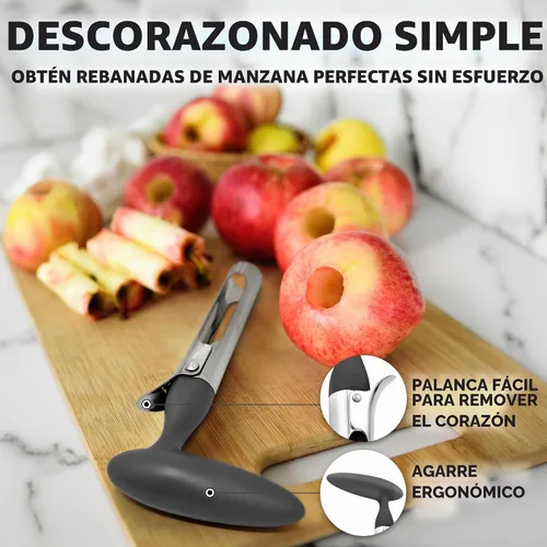 Vista 8 de Zulay Kitchen Herramienta Premium para Descorazonar Manzanas - Ultra Afilada, Acero Inoxidable, Cuchillas Dentadas para Descorazonar Fácilmente