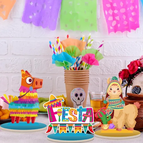 Vista 4 de Namalu Centro de mesa de fiesta mexicana, 18 piezas, decoración de mesa de Cinco de Mayo, centro de mesa de temática mexicana para mesas