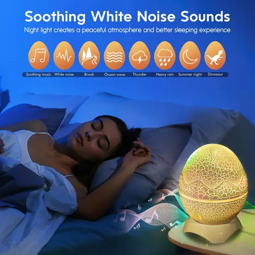 Vista 3 de [Usado] Rossetta Proyector de galaxia, proyector de estrellas para dormitorio, luces nocturnas para habitación de niños con ruido blanco, altavoz