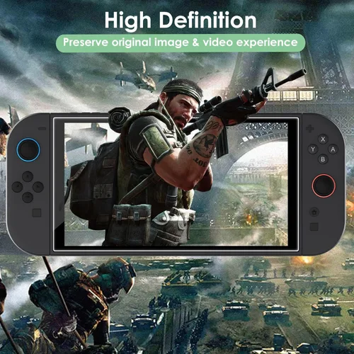 Vista 2 de Paquete de 3 protectores de pantalla de vidrio templado compatibles con Switch 2 (lanzado en 2025), antiarañazos, sin burbujas, compatible
