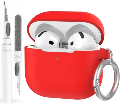 Vista 10 de AhaStyle Funda Protectora de Silicona Mejorada [LED Frontal Visible] Compatible con Apple AirPods 2 y 1 (Negro)