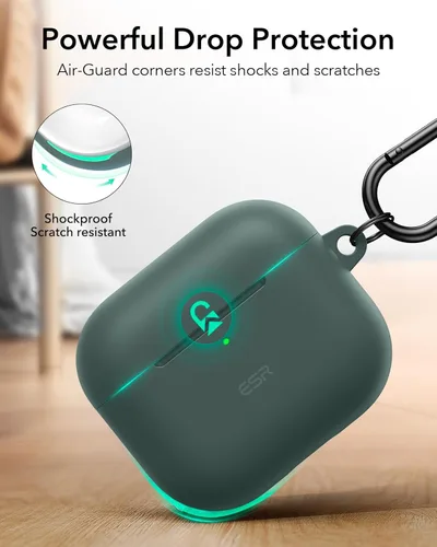 Vista 7 de ESR Funda para AirPods 4, Compatible con Apple AirPods 4 Funda (2024) (USB-C), Tapa Magnética, Cubierta de Protección Completa contra Caídas con Azul