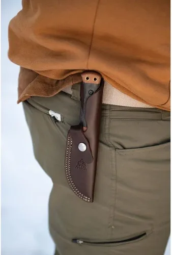 Vista 6 de Tops Cuchillos Woodcraft Cuchillo de hoja fija con funda de cuero - WC-01
