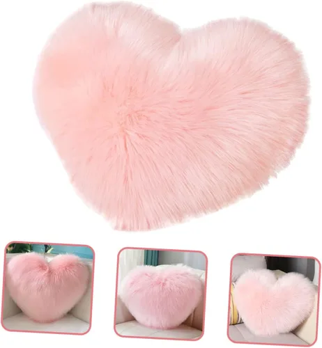 Vista 7 de ABOOFAN Almohada esponjosa con diseño de corazón, almohada decorativa suave para amigos
