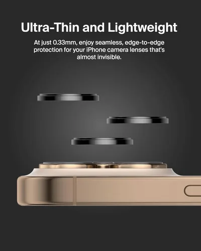 Vista 7 de Belkin ScreenForce TemperedGlass Camera Lens Protector for Apple iPhone 16 Pro, 16 Pro Max - Case-Compatible Tempered Glass Lens Cover, Apple iPhone