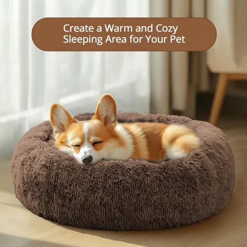 Vista 230 de JOLLYVOGUE Cama Calmante para Perros Pequeños - Cama para Perros Pequeños en Forma de Dona Lavable de 23 Pulgadas para Gatitos y Cachorros, Camas