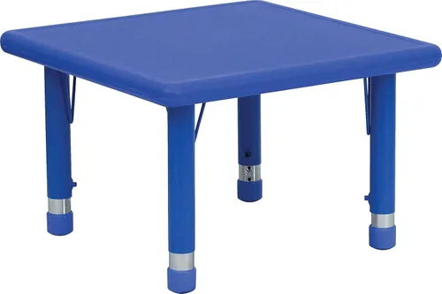 Vista 20 de Flash Furniture Wren - Mesa cuadrada de plástico verde de 24 pulgadas con altura ajustable