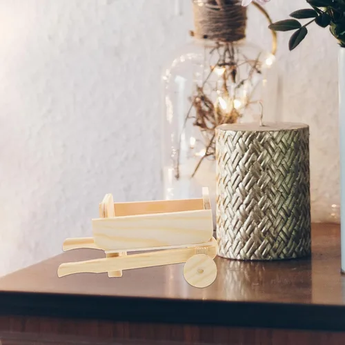 Vista 7 de Carrito de casa de muñecas, modelo de madera, mini carrito de carretilla en miniatura, mini carrito de compras, muebles de casa de muñecas, jardín