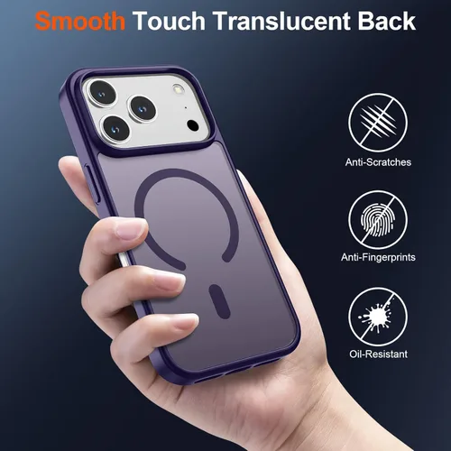 Vista 399 de SUPFINE - Funda magnética para iPhone 13 Pro Max (compatible con MagSafe), (protección contra caídas de grado militar de 10 pies), delgada, Negro