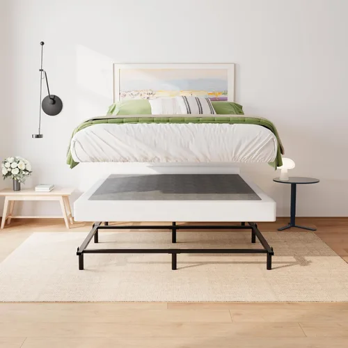 Vista 7 de RLDVAY Queen - Somier tamaño Queen de 4 pulgadas, base de colchón resistente, base de colchón de metal con funda de tela, fácil montaje, resistente