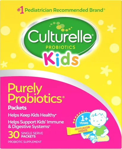 Culturelle Kids - Sobres de probióticos diarios para niños, (mayores de 3 años) - 30 unidades - De la marca recomendada por 1 pediatra – Sobres de