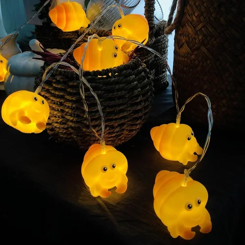 Vista 2 de Lindas luces nocturnas de caracola, luces amarillas, funciona con pilas, luces de hadas para dormitorio, dormitorio, hogar, vacaciones, decoración