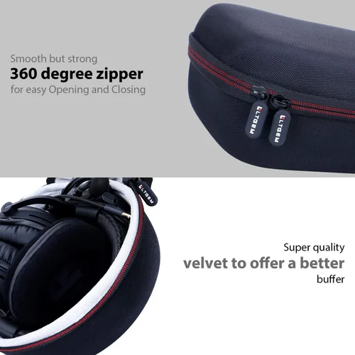 Vista 3 de LTGEM - Funda para auriculares Logitech G Pro X o Logitech G Pro Gaming, bolsa de transporte protectora de viaje