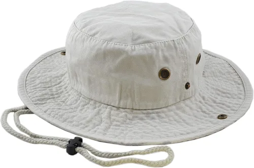 Vista 18 de The Hat Depot - Sombrero de safari, de algodón lavado a la piedra, de ala ancha, plegable, doble cara y sombrero de pesca