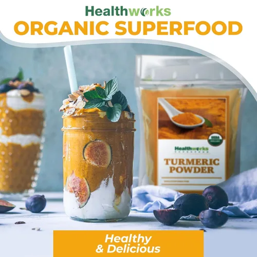 Vista 9 de Healthworks Cacao en polvo y cúrcuma en polvo (16 onzas 1 libra)