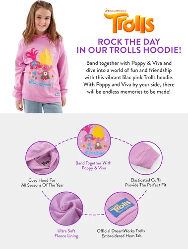 Vista 7 de DREAMWORKS TROLLS Sudadera con capucha para niñas Sudaderas con capucha para niñas Sudaderas con capucha para niñas