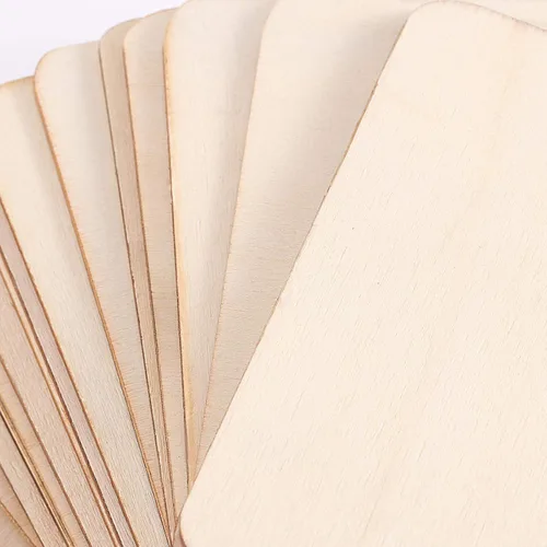 Vista 3 de ZOENHOU 150 piezas cuadradas de madera sin terminar de 4 x 4 pulgadas, hojas de tilo en blanco duraderas, azulejos de madera cuadrados