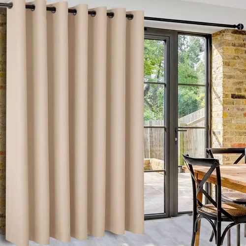 Vista 90 de DWCN Cortina divisora de habitación para total privacidad con bloqueo de luz - Cortinas térmicas para puerta de patio, sala de estar, división
