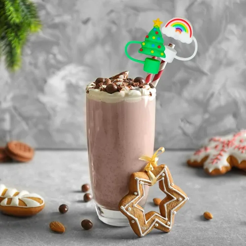 Vista 5 de Tapa de popote de 0.4 pulgadas para copa Stanley, 6 piezas de popote de silicona compatible con vaso de 30 y 40 onzas, punta de popote reutilizable