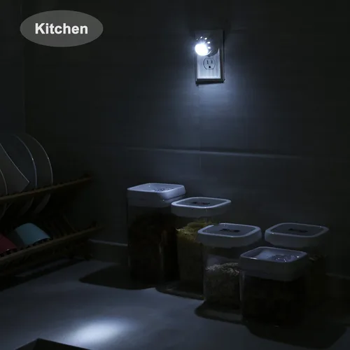 Vista 5 de DEWENWILS Luces nocturnas enchufables a la pared, sensor de atardecer a amanecer, rotación de 360°, luces nocturnas LED direccionales para niños