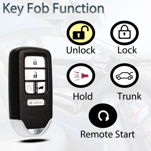 Vista 7 de SUPALAND Llavero de entrada sin llave compatible con Honda CRV Civic 2016 2017 2018 2019 2020 2021 Control remoto inteligente botón de arranque