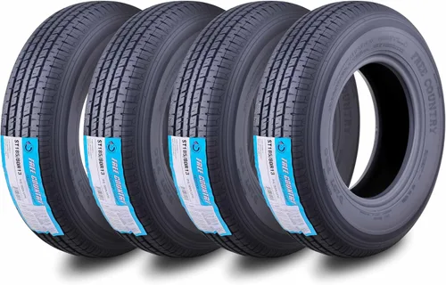 Vista 8 de Free Country Grand Ride Juego de 4 neumáticos para remolque ST175/80R13 de 6 capas, de rango de carga C, con banda de acero y protector contra roces