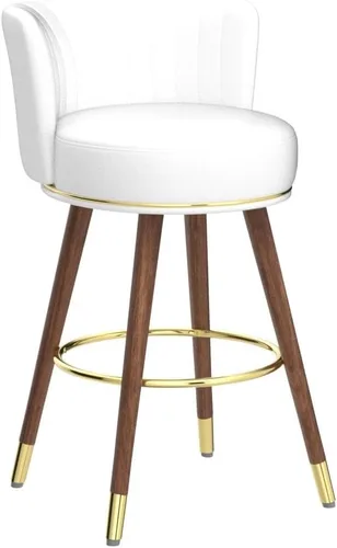 Vista 4 de SeekFancy Juego de 2 taburetes de bar giratorios de 24 pulgadas, taburetes de bar de altura de mostrador con respaldo, taburetes de cocina