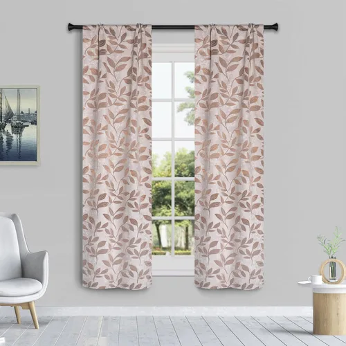 Vista 201 de Superior Cortinas opacas, oscurecimiento de la habitación para dormitorio, bloqueo solar, térmicas, cortinas bohemias modernas, colección de hojas
