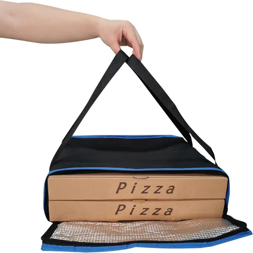 Vista 6 de ATYARD Bolsa de entrega de pizza, 14 x 14 x 5 pulgadas, bolsas calentadoras de pizza para llevar calientes, bolsa de entrega de alimentos aislada