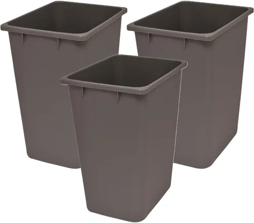Vista 9 de Cubo de basura de plástico para interiores para cocina, hogar, oficina y uso comercial - Gran recipiente de eliminación de residuos, contenedor